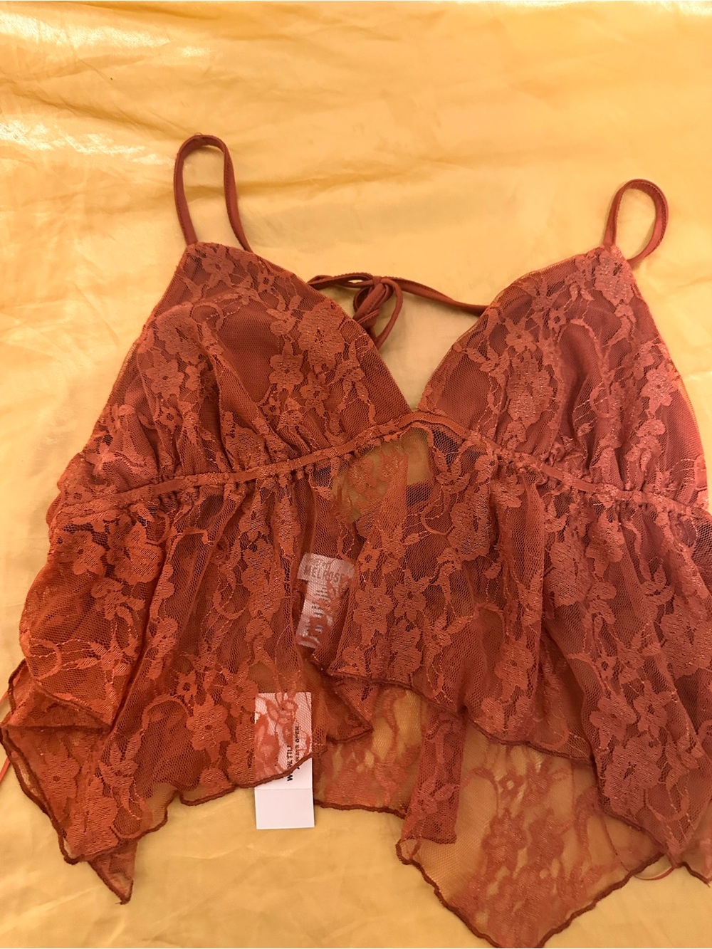 Tilly's Rust Lace Sheer Bralette Cami